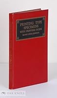 PRINTING TYPE SPECIMENS: Standard & Modern Types, with Notations on their Characteristics & Uses: A Printing Guide for Printers, Advertisers & Students of Printing. B000RHFVLE Book Cover