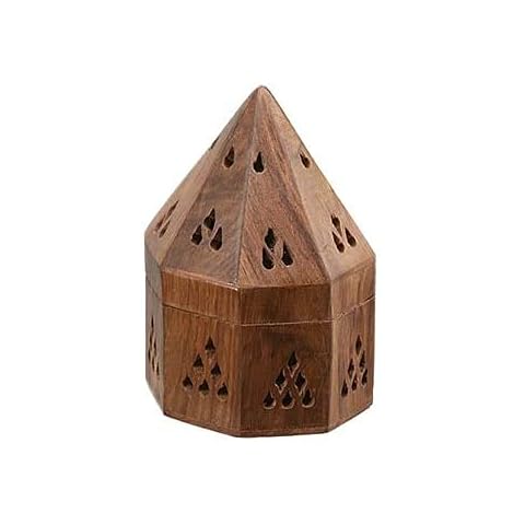 IBLAY Wooden Incense Holder Cone Dhoop Burner Holder 5" H Cover