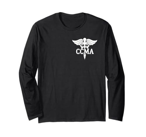 CCMA Caduceus Logo Certified Clinical Medical Assistant Job Long Sleeve T-Shirt