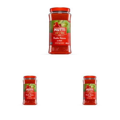 Image of Mutti Parma Pasta Sauce with Basil • Italian Tomato Sauce with Genovese Basil PDO, 14.11 oz ℮ 400 g (Pack of 3)