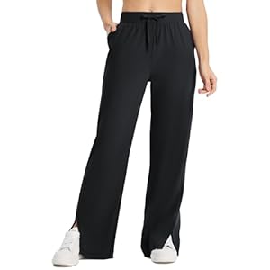 BALEAF Women’s Wide Leg Sweatpants Loose Drawstring Lounge Yoga Pants with Pocket High Waist Dress Pants UPF50+ Causal Summer