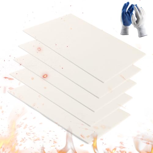 Tghongky 5 X Junta De Fibra Cerámica Junta Chimenea Alta Temperatura Juntas Estufas De Pellets 297mmx 211mm Con Guantes De Protección Repair