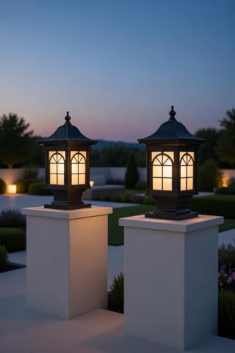 Image of Weldecor Outdoor Main Gate Pillars Light | Heritage Black Waterproof Aluminium Die-Cast LED Compatible Lamp for Home Entrance, Boundary Wall & Garden (1 Pc)