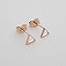 Honeycat 18k Rose Gold Plated Mini Outline Triangle Stud Earrings | Minimalist, Delicate Jewelry (RG)