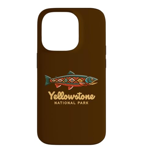 Yellowstone National Park Artistic Trout Fish Fly Fishing �X�}�z�P�[�X iPhone 14 Pro �p
