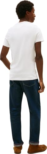Tommy Hilfiger Men’s Short Sleeve Round Neck Core Tommy Logo T-Shirt, White (Snow White), M
