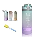 [Material de alta calidad]: material de PC en calidad alimentaria + pajita de silicona, protección contra caídas y duradero; material saludable, 100% libre de BPA y TOXIN. Puedes estar seguro de que lo puedes utilizar.