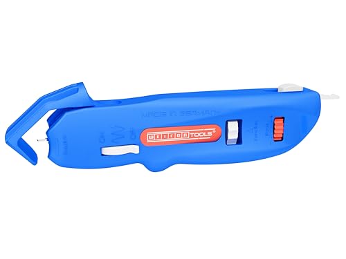 WEICON TOOLS S 4-28 Couteau à câble spirale, coupe ronde, longitudinale et spirale de 4 à 28 mm de diamètre, couteau de sécurité intégré