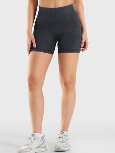 YEOREO Women's Workout Gym Shorts 4.5" Colinne Butt Lifting Hidden Scrunch Seamless Impact Booty Biker Shorts4