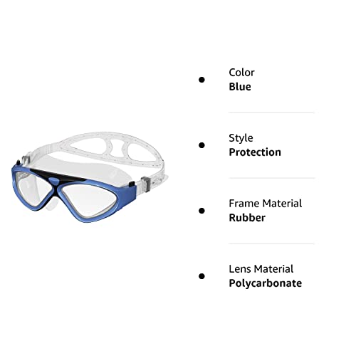 Outdoormaster Swim Mask - Wide View Swimming Mask & Goggles Anti-Fog Waterproof Blue #TOP7