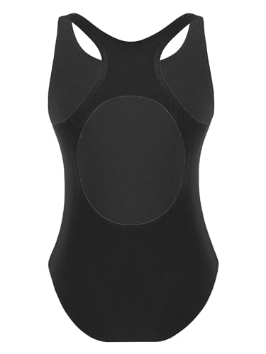 Moily Girls Color Block Racer Cutout Back One Piece Swimsuit Athletic Wetsuit Rash Guard Shirts