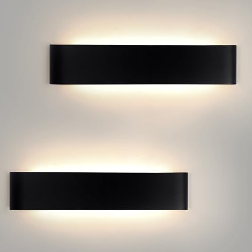 Applique Murale Intérieur Chambre 18W,Applique Murale LED Interieur 3000K/4000K/6500K Trois Couleurs Facultatif,LED Lampe Murales Aluminium Luminaire Mural...