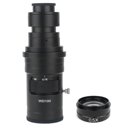 Microscope 400X 1000X Adjustable Magnification Lens C Mount Zoom Convex Optical Lens for HDMI VGA USB Digital Video Microscope Camera(with 0.5X Lens)
