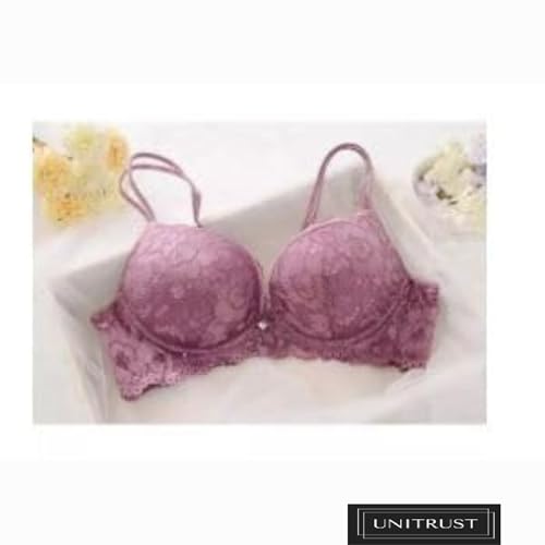 Image of UNITRUST Designer Women's Bra and Panty Set Lace Push Up Solid Lingerie Set