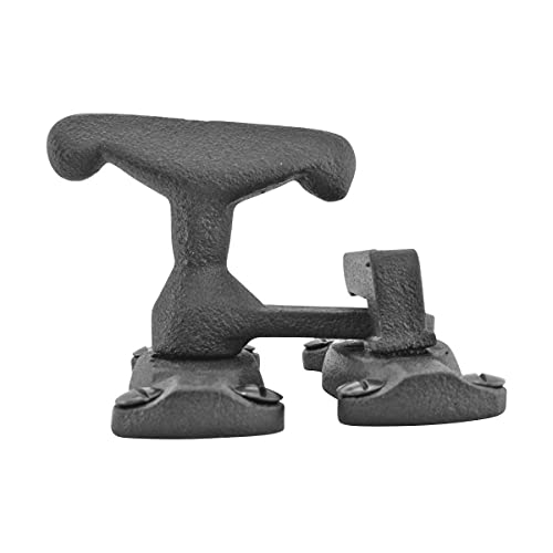 Renovators Supply Manufacturing Door Latch 2 In. Black Wrought Iron Latch Latch Lock For Cabinets/Windows With Mounting Hardware #TOP6