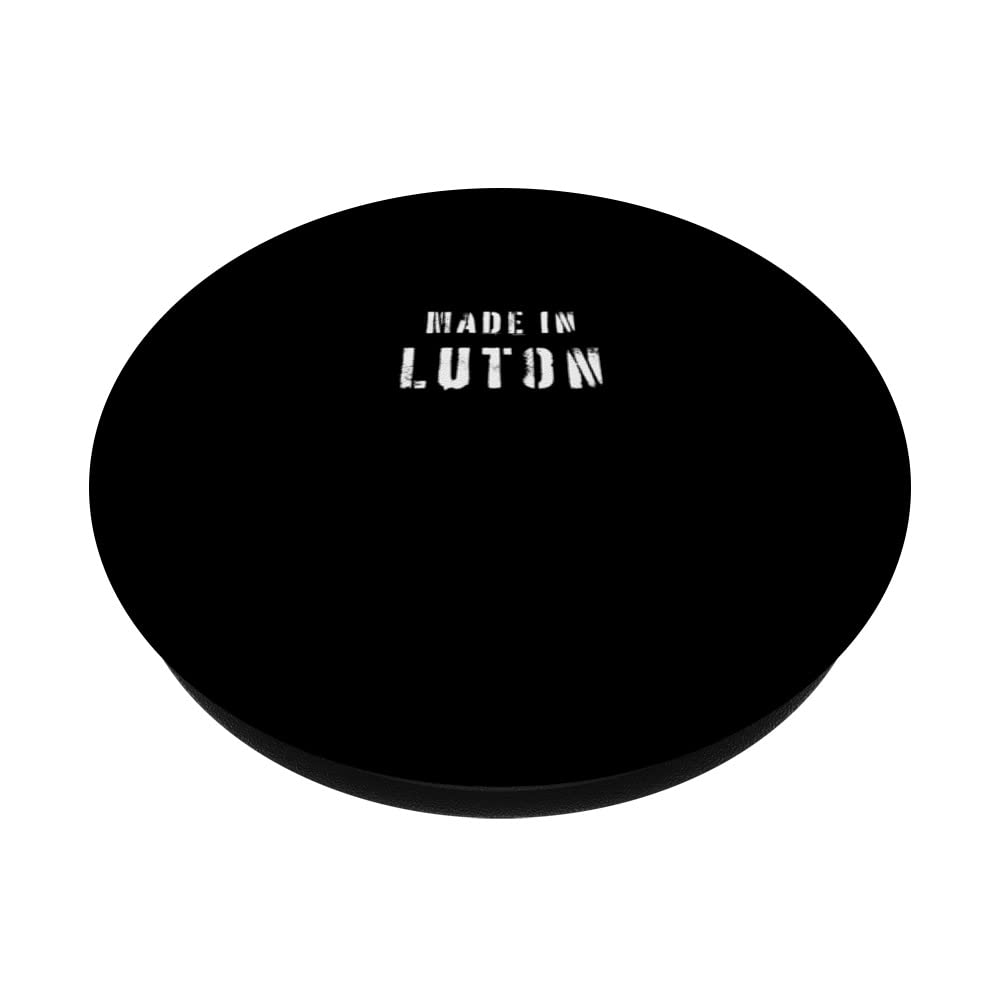 Made In Luton England Born In Place Of Birth PopSockets Swappable PopGrip, Black - Image 2