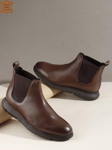 Image of Carlton London Men's Modern Ankle Chelsea Slip-On Boot with Lightweight