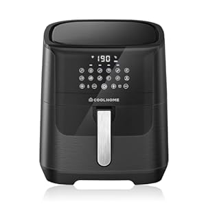 CoolHome AF23 Airfryer XXL Deluxe – 6,5 Liter – Hetelucht friteuse met Keramische coating – zwart
