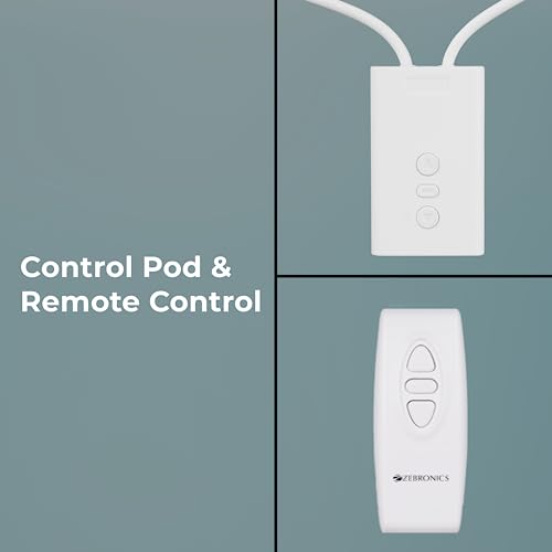 Image of ZEBRONICS PSM120A Motorised Projector Screen, 120 inches, Roll Mechanism, Supports 4K, Matte Finish, 4:3 Aspect Ratio, High Gain Fabric, Control Pod, Remote Control, Wall & Ceiling Mountable