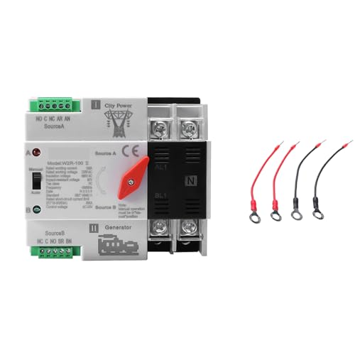 ATS Interruptor Fotovoltaico AC 100A Interruptor Solar Automático Trasferimento W2R 2P 110V Doble Alimentación Adecuada Para UPS Industriales Y Domésticas