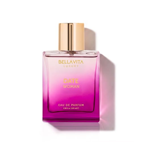 Bellavita Luxury DATE Eau de Parfum | 100 ml (3.4 fl.oz.) | Perfume for Women | Floral, Pink Pepper, Jasmine, and Moss Notes | Long Lasting Fragrance