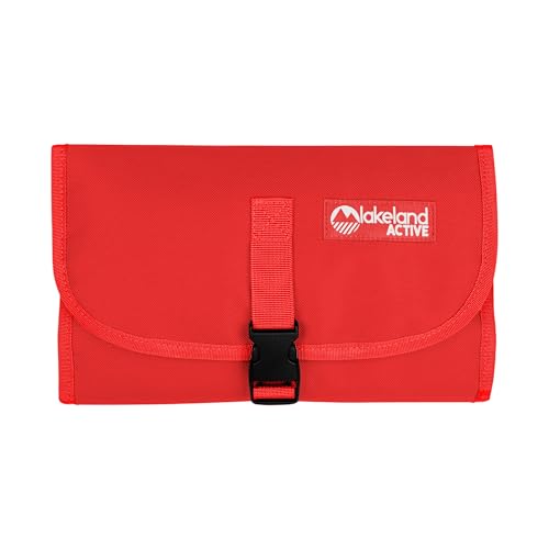 Image of Lakeland Active Eskdale Fold Out Hanging Travel Toiletry Bag for Men & Women - Red
