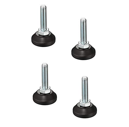 Preisvergleich Produktbild Gedotec Regulierschraube drehbar Verstellschraube M8 Verstellfuß Möbelschraube für Möbelfüße / Stahl verzinkt / 400 kg Tragkraft / Gewinde: 30 mm / 4 Stück - Stellschrauben für Maschinen & Tischbeine