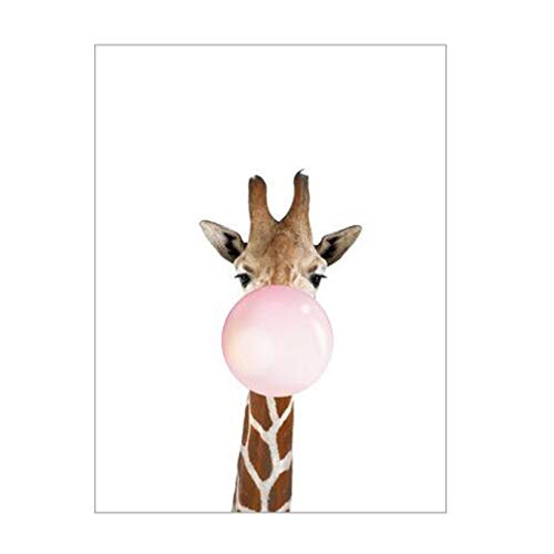 MINRAN DECOR Impressions sur Toile Dessin Animé Art Image Affiche Animal Ballon Ballon Zèbre Girafe Non encadrée Accueil Wall Art Décoration Moderne La Chambre des Enfants Le Salon, 5, 21x30cm Cover