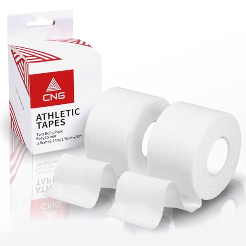 Athletic Tape,2 Pack White Cotton Elastic Sports Tape,Very Strong Easy