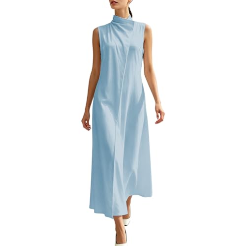 Robe midi sans manches col montant solution style pour le quotidien