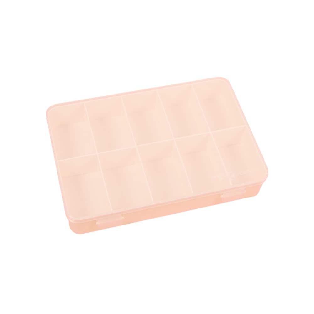 Craftelier White - Organiser Box With 10 Compartments For Cardmaking, Scrapbooking And Craft Materials | Dimensions Approx. 26.5 X 17.8 X 4.2 Cm (10.4" X 7" X 1.65") - Transparent And Colour