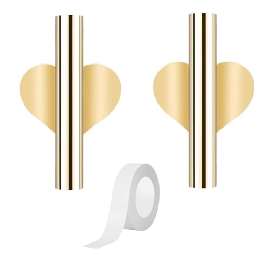 BOBOZHONG Metal Wall Vase,2 Pcs Wall Flower Vase Tube, Dried Flower Vase Racks Heart-Shaped Wall-Mounted Flower Tube Modern Drying Plant Stand Wall Decor for Porch Home Office