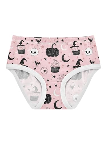 ZZKKO Cute Halloween Cake Skull Girls Underwear Toddler Panties for Girls Comfort Brief Size 2T