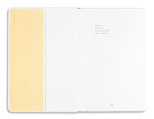 Miliko Caderno/diário geométrico dourado com bloqueio A5 de capa dura e grade de pontos - 100 folhas