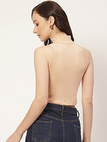 Image of Women Solid Super Soft streachable Cotton Lycra Blended Crop Top
