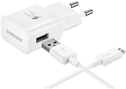 Cargador EP-TA20EWE Original (Micro-USB) Carga Rápida para Samsung Galaxy S3, S4, S6, S7, S7 Edge, Note 4, 5, Blanco (Bulk)