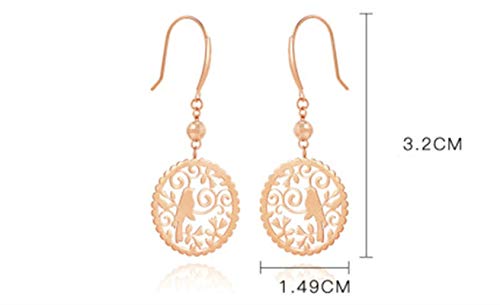 Daesar 18K Rose Gold Earrings Dangle Wedding Hollow Round Magpie Drop Earrings Vintage Rose Gold Earrings Bridesmaid #TOP1