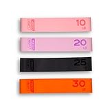 Kosh Resistance Exercise Bands – Set of 4 Natural Latex Loop Bands for Workout, Stretching, Physical Therapy – Includes Mesh Carry Bag