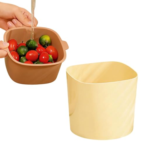 Cesta de basura con colador interior para encimera de cocina limpia