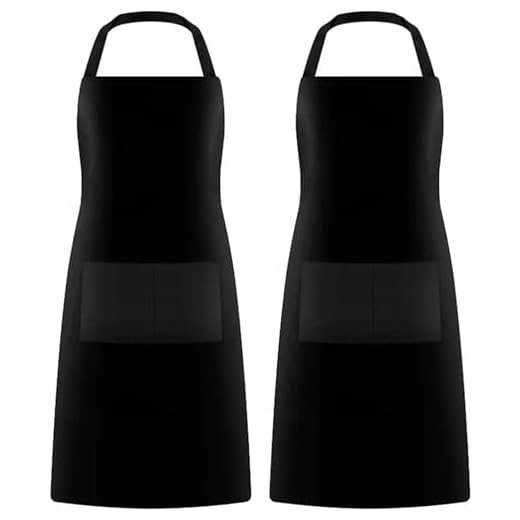 GREEN LIFESTYLE 12 Pack Bib Apron - Unisex Black Aprons, Machine Washable Aprons for Men and Women, Kitchen Cooking BBQ Aprons Bulk (Pack of 12, No Pockets, Black)