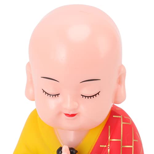 Estatueta de pequeno monge brinquedos de cabeça solar estátuas de monge de Buda estatuetas em miniat