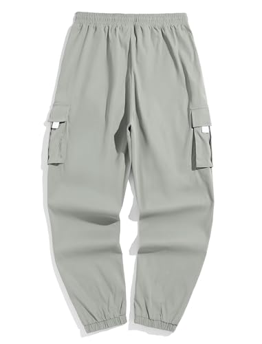 Image of ZAFUL Men's Streetwear Cargo Pants with Flap Pockets & Drawstring Elastic Waist - Casual & Techwear Joggers