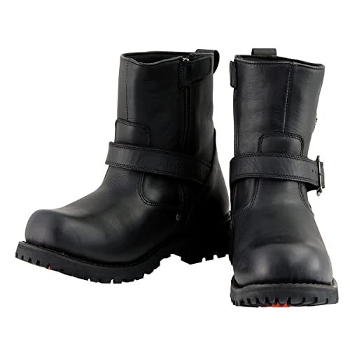 Milwaukee Leather MBM9040W-BLK-9W Men'S Black Leather Wide Width 6-Inch Classic Engineer Motorcycle Boots W/Side Zipper Mbm9040W thumb #4