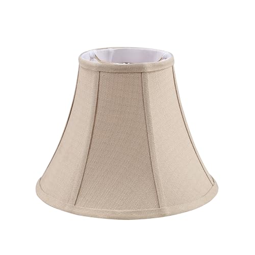 Image of Aspen Creative 30160A Transitional Bell Shape Spider Construction Lamp Shade in Wheat Beige, 12 inch wide (6 inch x 12 inch x 9 1 /2 inch)
