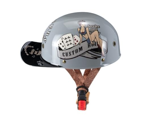 Motorrad Vier-Jahreszeiten-Motorrad-Vollvisier-Helm Halbhelme für Tourenmotorrad ECE omologato Offroad Mann Jungen Baseballmütze Halbschalenhelm ABS