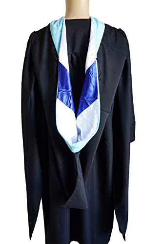 Image of Education Master Hood Graduation Master Degree Hood, Various College Colors Available Light Blue (White /Blue)