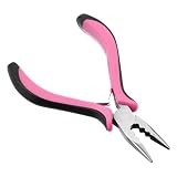 Hair Extension Pliers Hair Extension Tools Hair-Extensions Pliers for Beads 3-Hole Mini Plier for Micro and Nano Ring Hairs Extensions Opener and Removal Tool for Professional Styling (Pink)