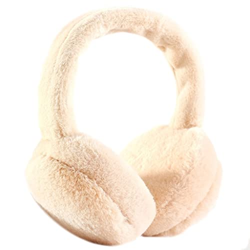 N/A Women Men Winter Warm Cute Faux Furry Earmuffs Headband Outdoor Windproof Solid Color Foldable Fluffy Ear Covers Warmers (Color : A, Size : 13 * 30Cm) #TOP1