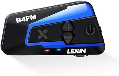 LEXIN B4FM Intercomunicador Casco Moto Bluetooth, Manos Libres 1-10 Motoristas, Sistema Comunicación con Compartir Música, Auriculares para Motocicleta