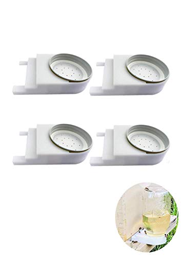 XILEWHZF Bee Feeder-Easy to Install Honey Feeder,Water and Sugar Syrup Entrance or Top Dispenser-Beekeeper Tools,(4 Pack)